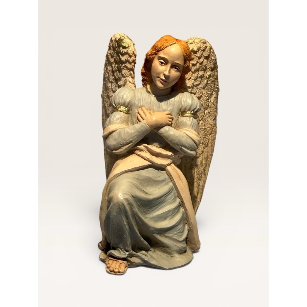 Vtg 1996 Nativity Kneeling Angel Figure Resin Made Italy Castagna Collection EUC